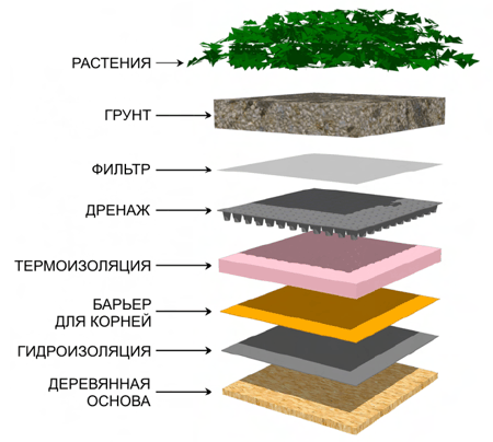 Озеленение кровли